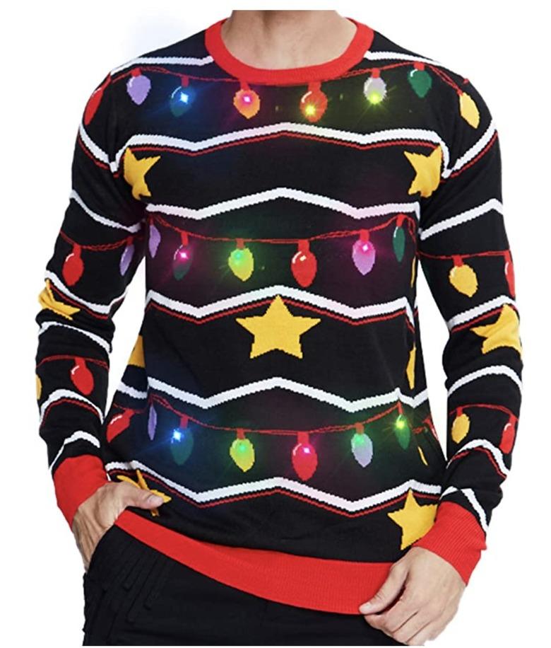 Goodstoworld Light Up Knitted Ugly Christmas Sweater