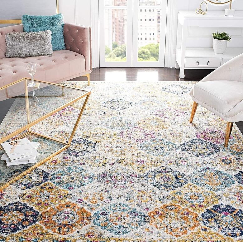 Safavieh Madison Collection Boho Chic Floral Medallion Area Rug (8 by 10 feet)