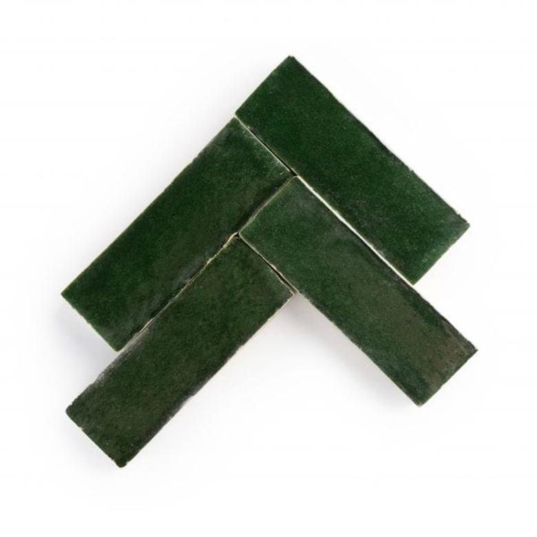 Riad Tile Zellige in Forest Green