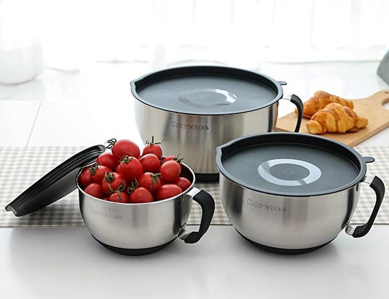 Rorence Stainless Steel Non-Slip Mixing Bowls 