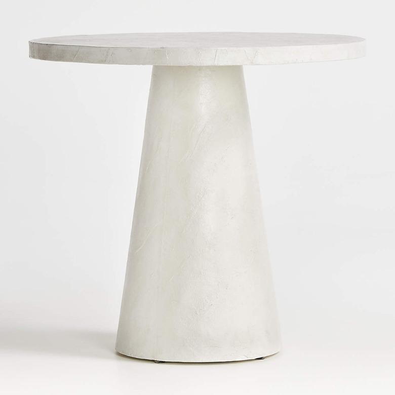 Willy White Plaster Pedestal Bistro Table