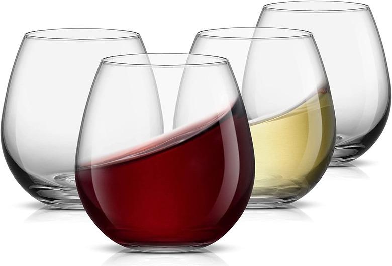 JoyJolt Spirits Stemless Wine Glasses (set of 4)