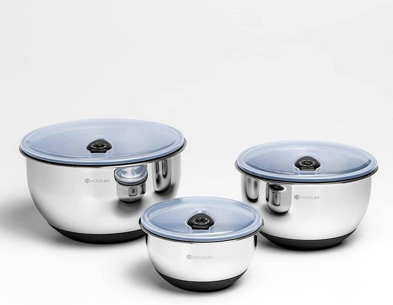 HexClad Stainless Steel Mixing and Storage Bowls (set of 3)