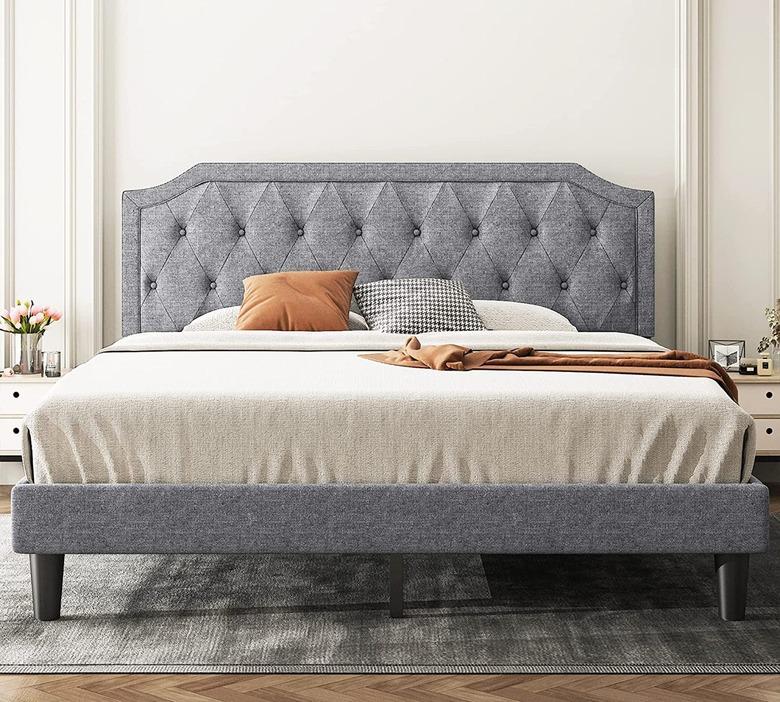 Allewie Bed Frame With Tufted Headboard