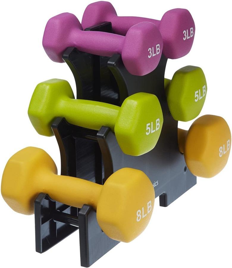 Amazon Basics Neoprene Coated Dumbbell Hand Weight Set