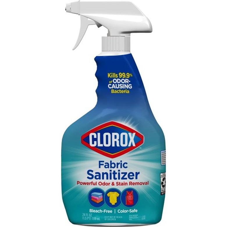 A bottle of Clorox fabric sanitizer spray