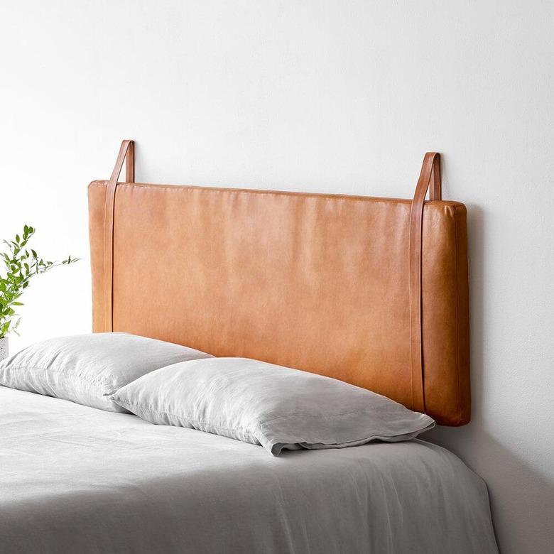 hanging leather Scandinavian headboard