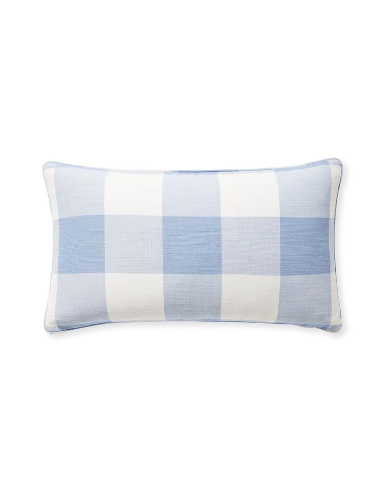 Blue Perennials Gingham pillow cover from Sererna & Lily