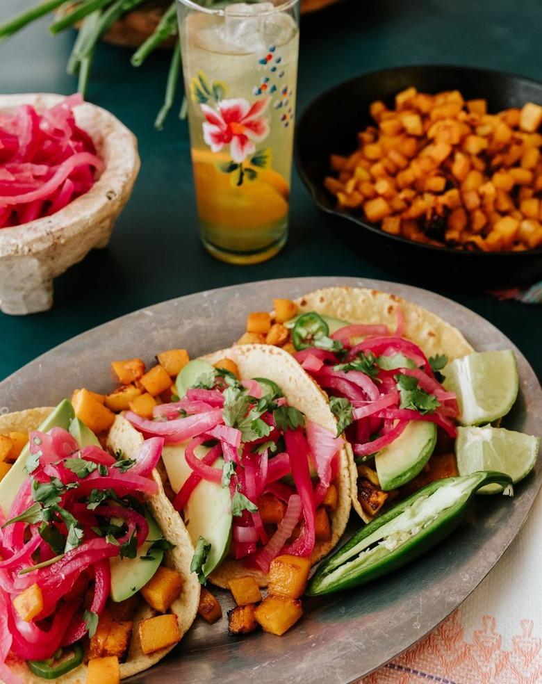 Muy Bueno Cookbook's Easy Sheet Pan Roasted Butternut Squash Tacos