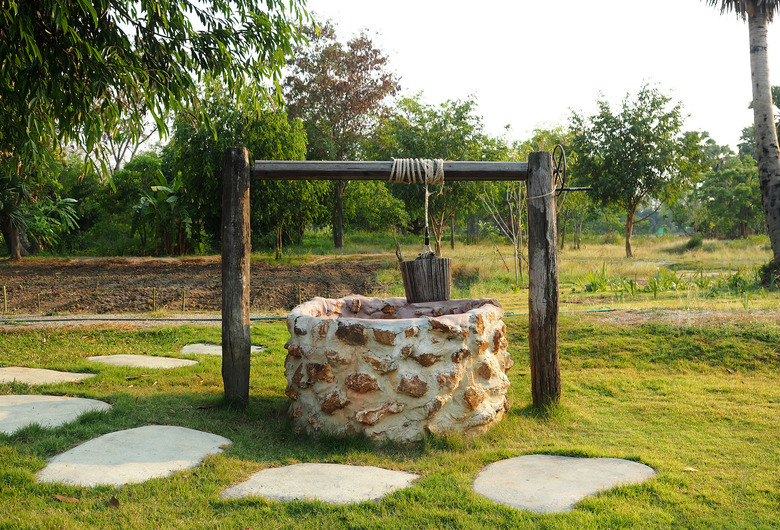 Old countryside water well.