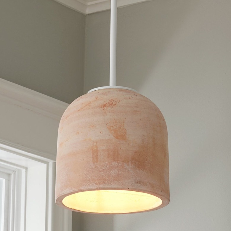 Terra cotta pendant lamp.