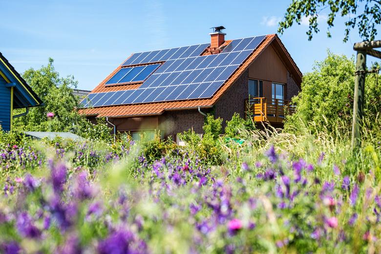 House with solar panels