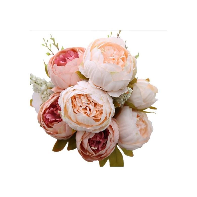 Luyue Vintage Artificial Peony Silk Flowers Bouquet