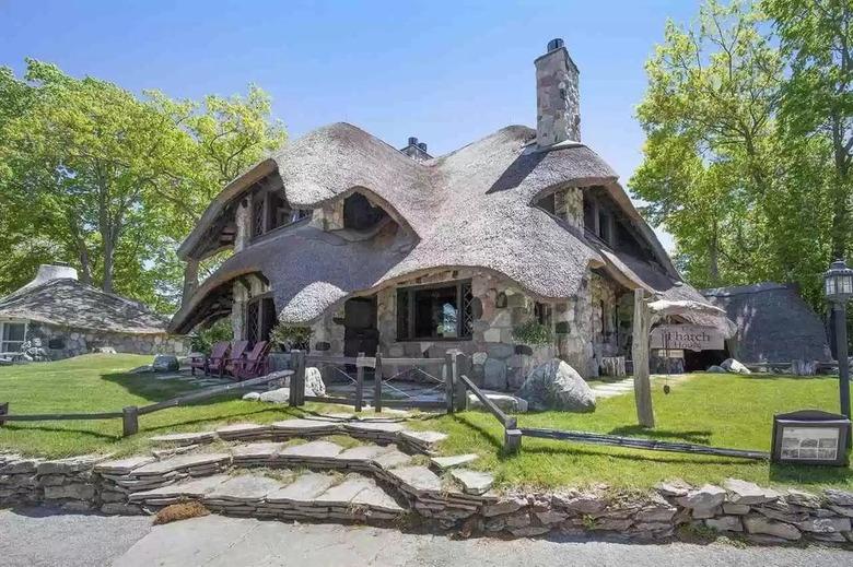 Unique house with a thatched roof