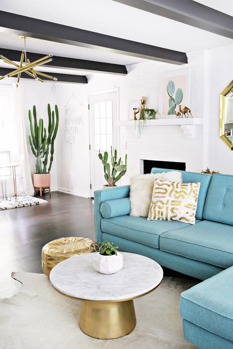 black and white living room