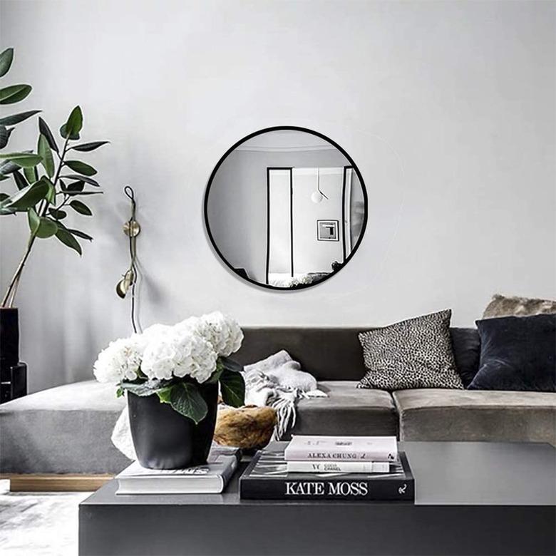 large round living room wall mirror