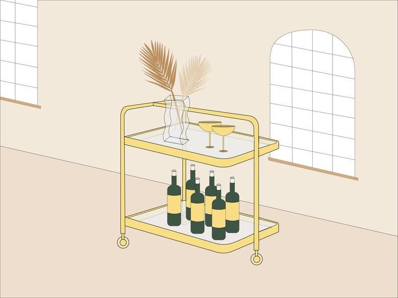 bar cart illustration