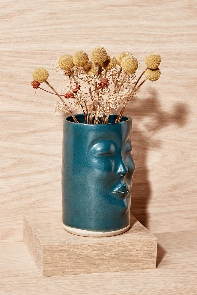 ceramic face vase