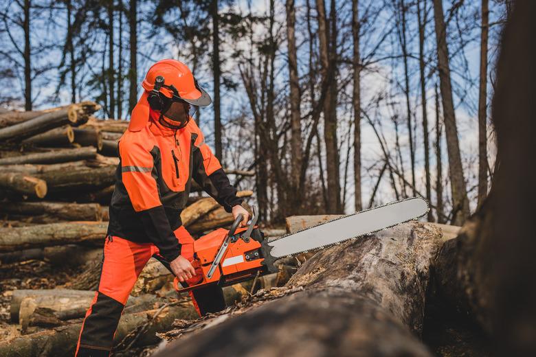 A chainsaw operator.