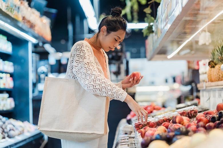 Woman shopping in a grocery store