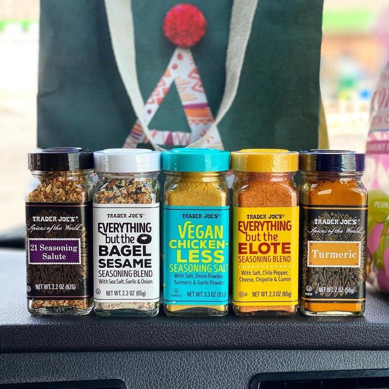 Bottles of Trader Joe's spices