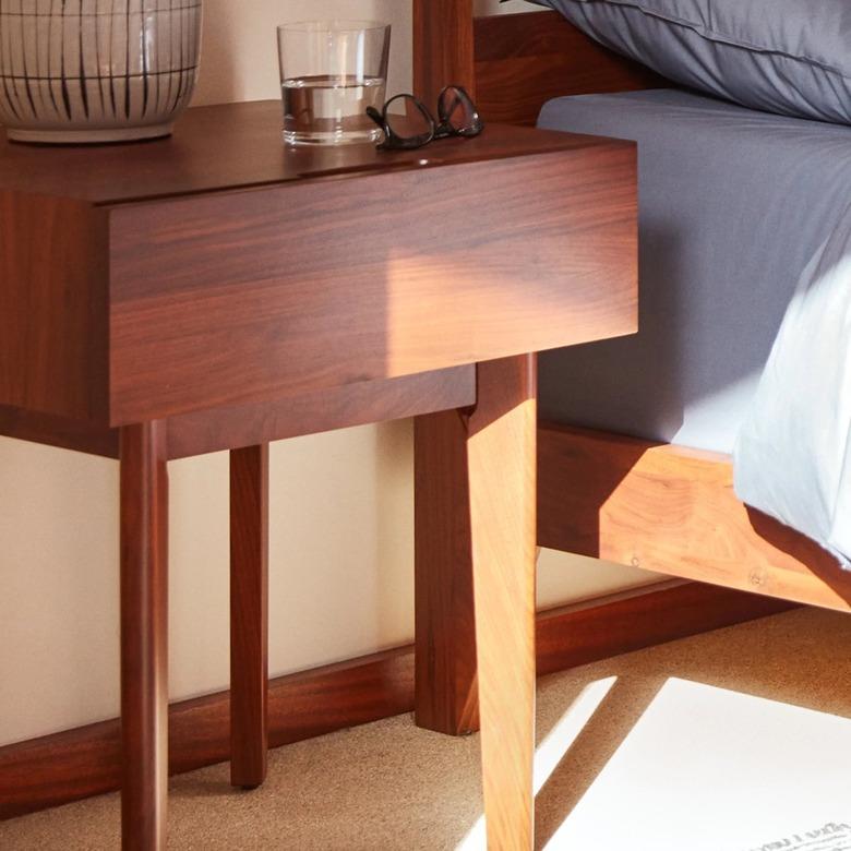 dark wood midcentury nightstand