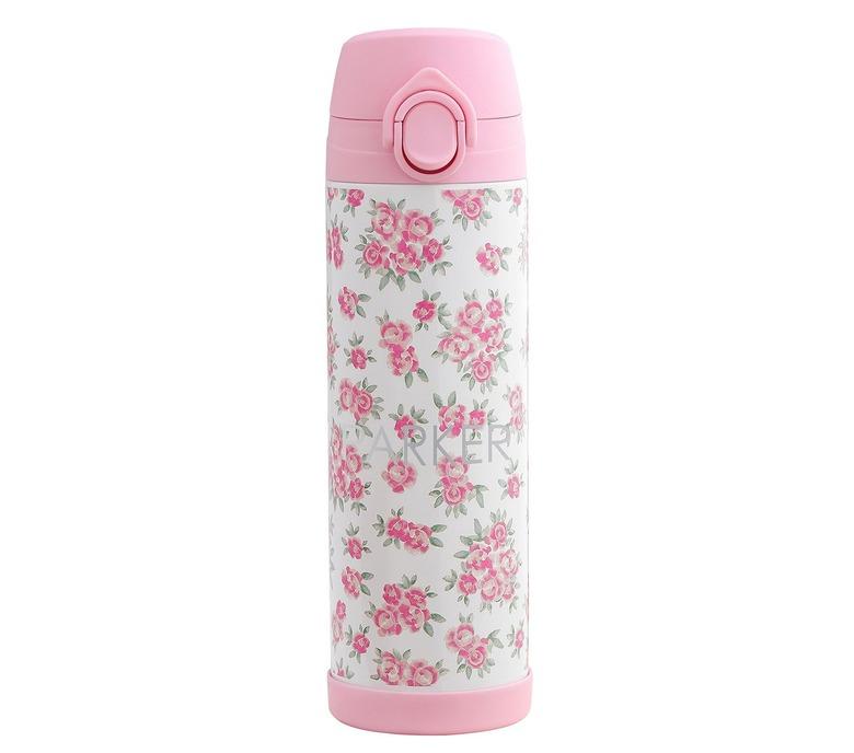 floral water bottle with name on it