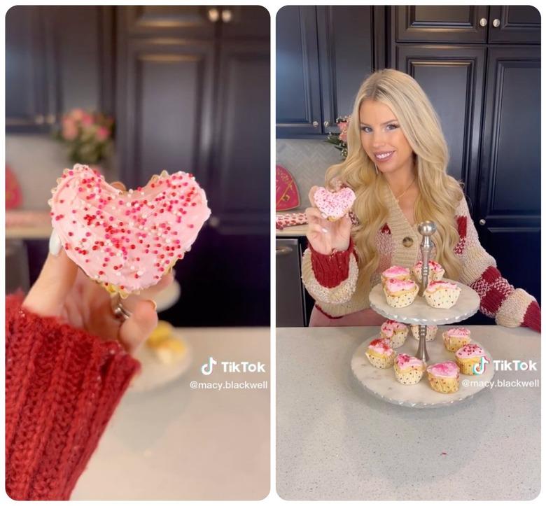 heart shaped cupcake screenshot from tiktok