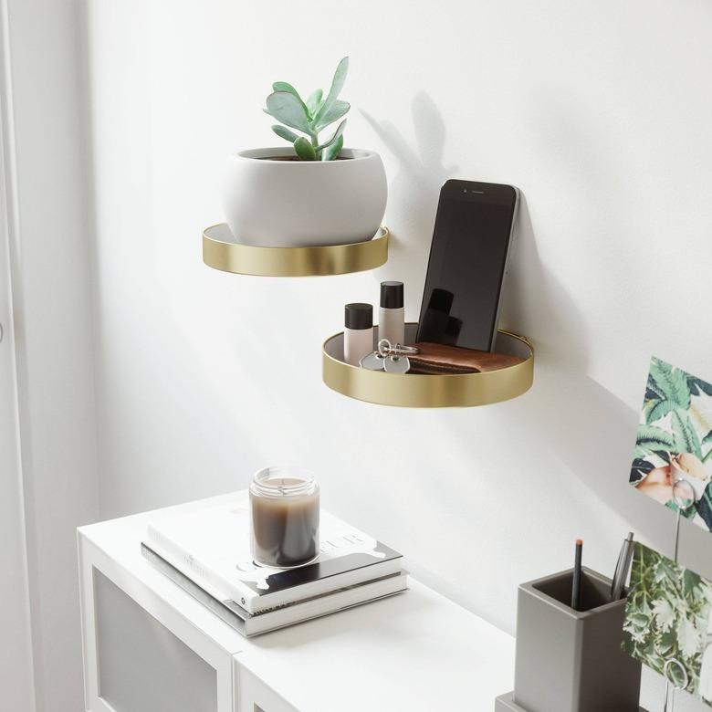 mini brass shelves