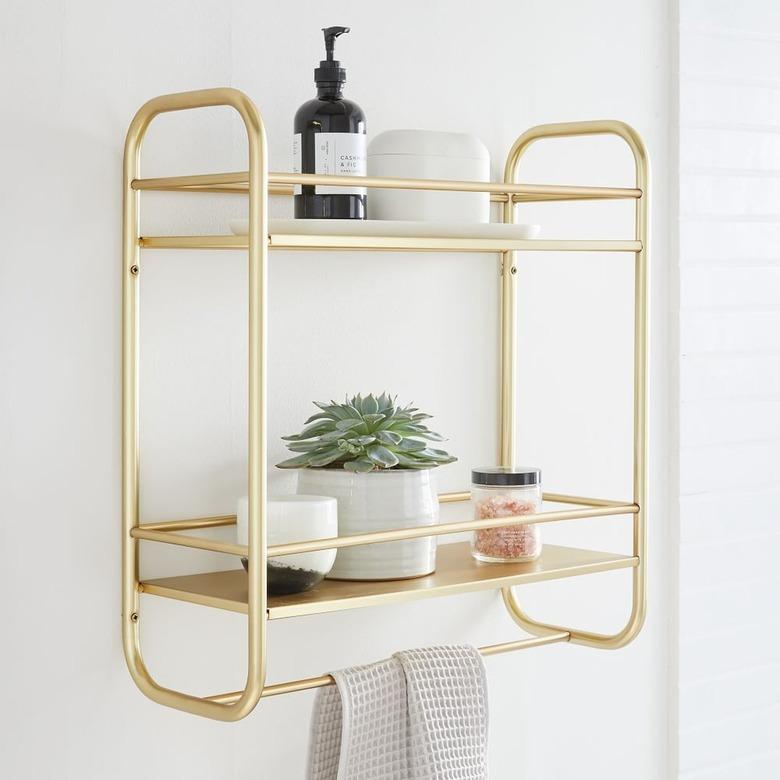 towel rack and shelves