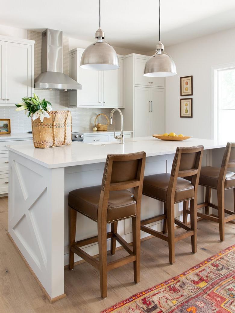 Modern craftsman kitchen with industrial light fixtures