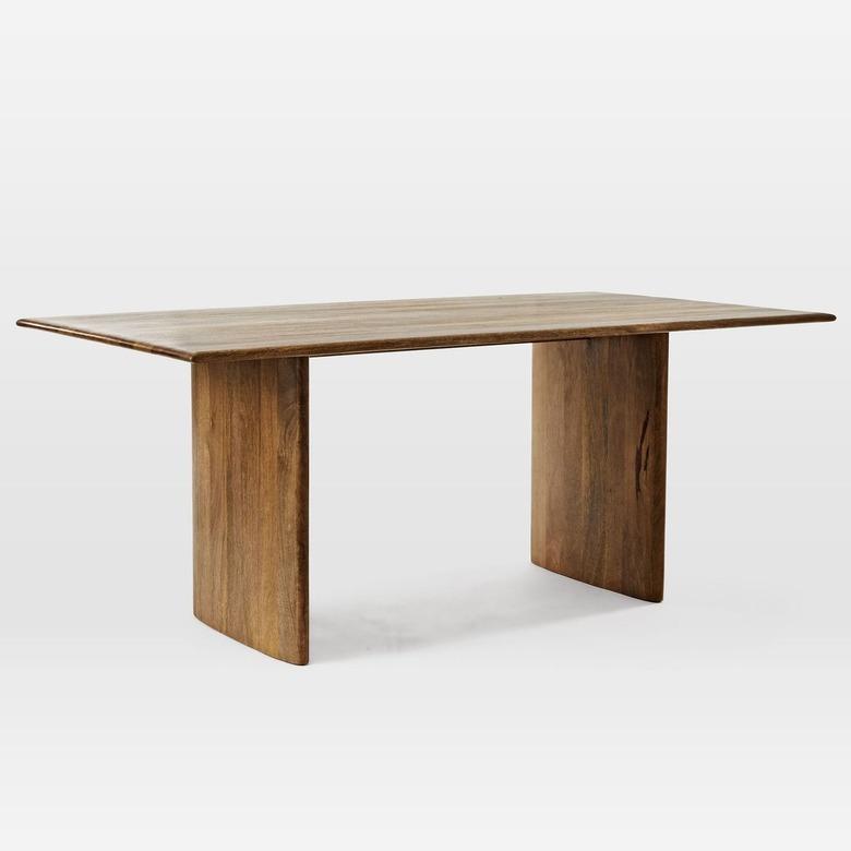 solid wood table with thick base