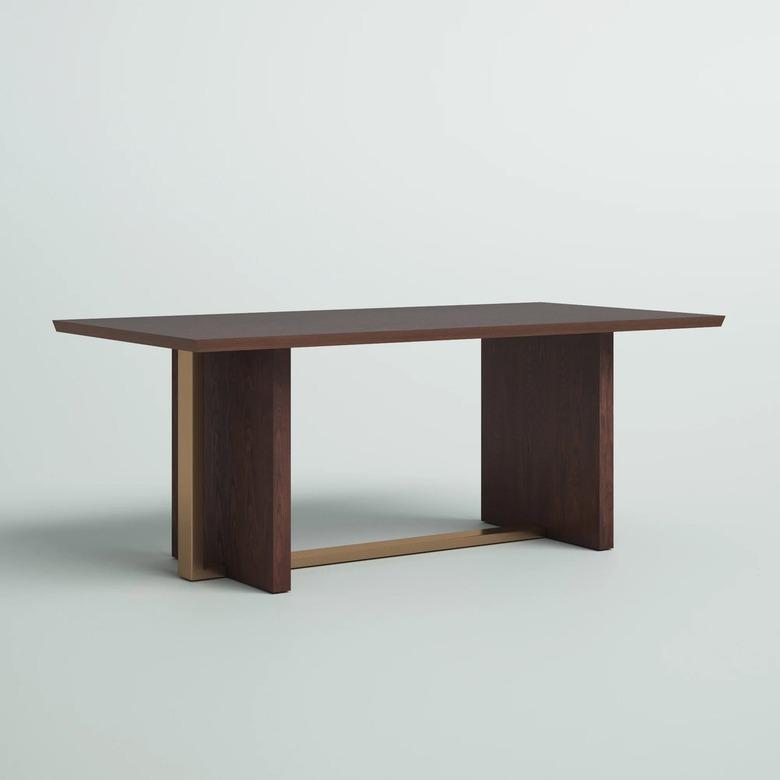 wood and metal dining table