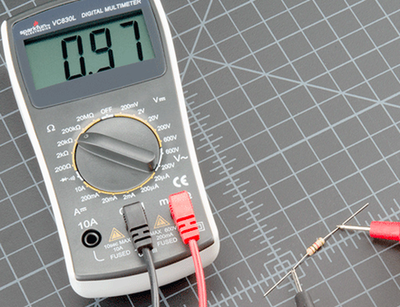 Testing a resistor.