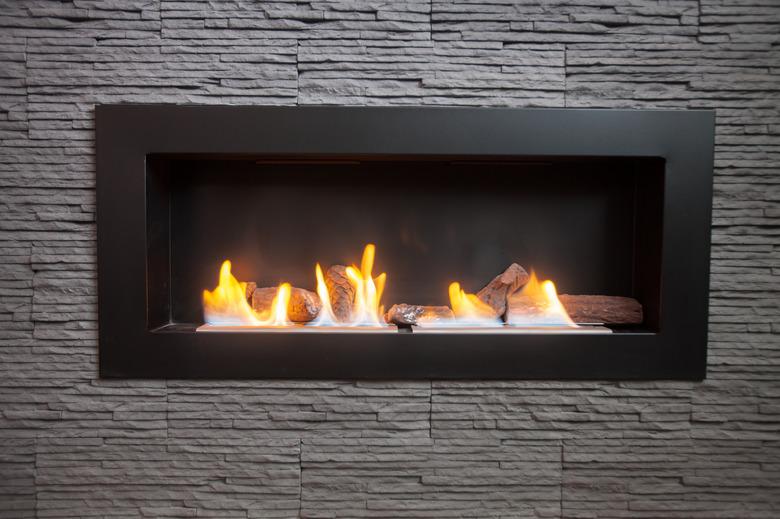 Modern fireplace.