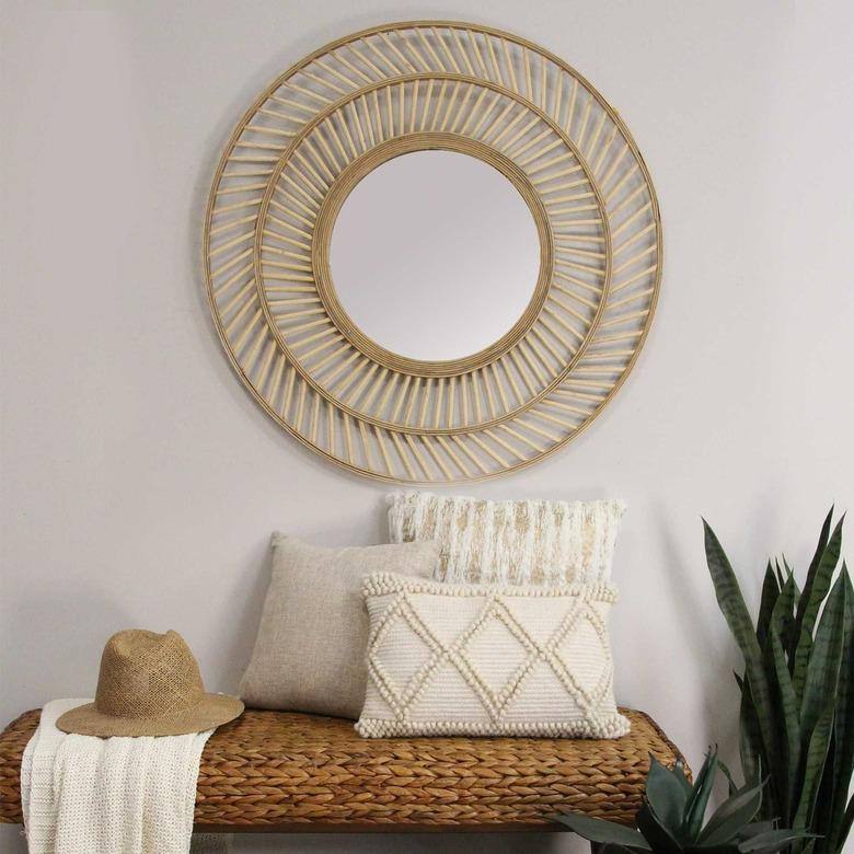 rattan mirror