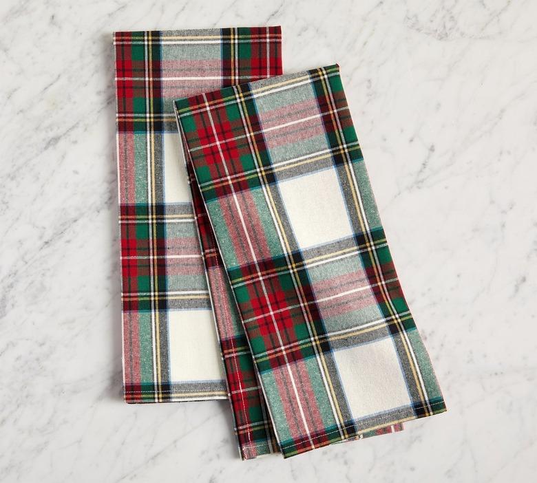 Pottery Barn Stewart Plaid Cotton Tea Towels