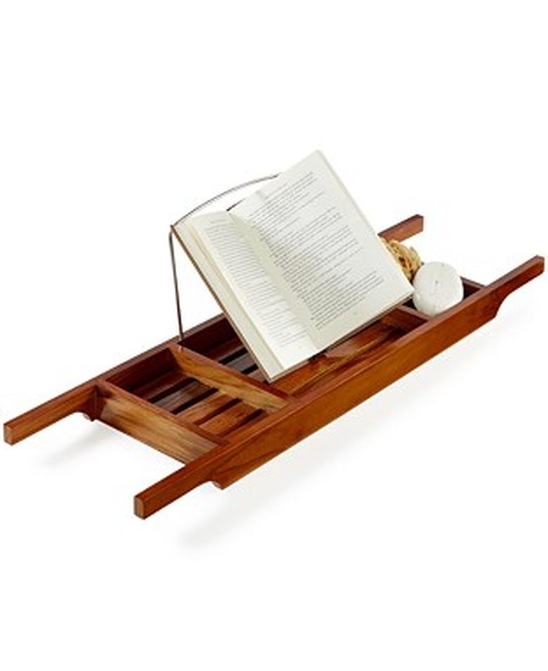 Teak bath tray