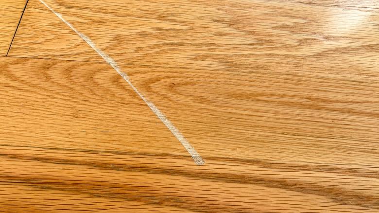 scratched hardwood floor