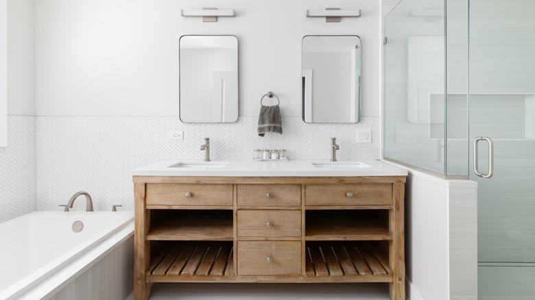 large vanity with storage