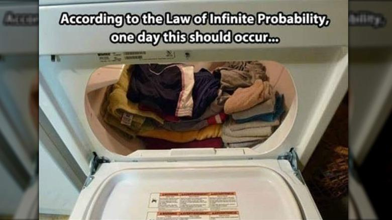 Folded clothes in dryer meme