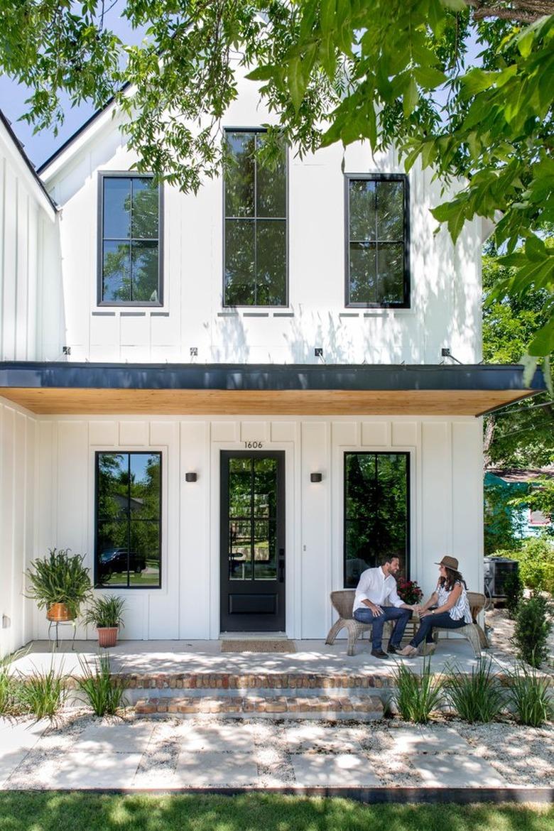 white modern farmhouse exterior