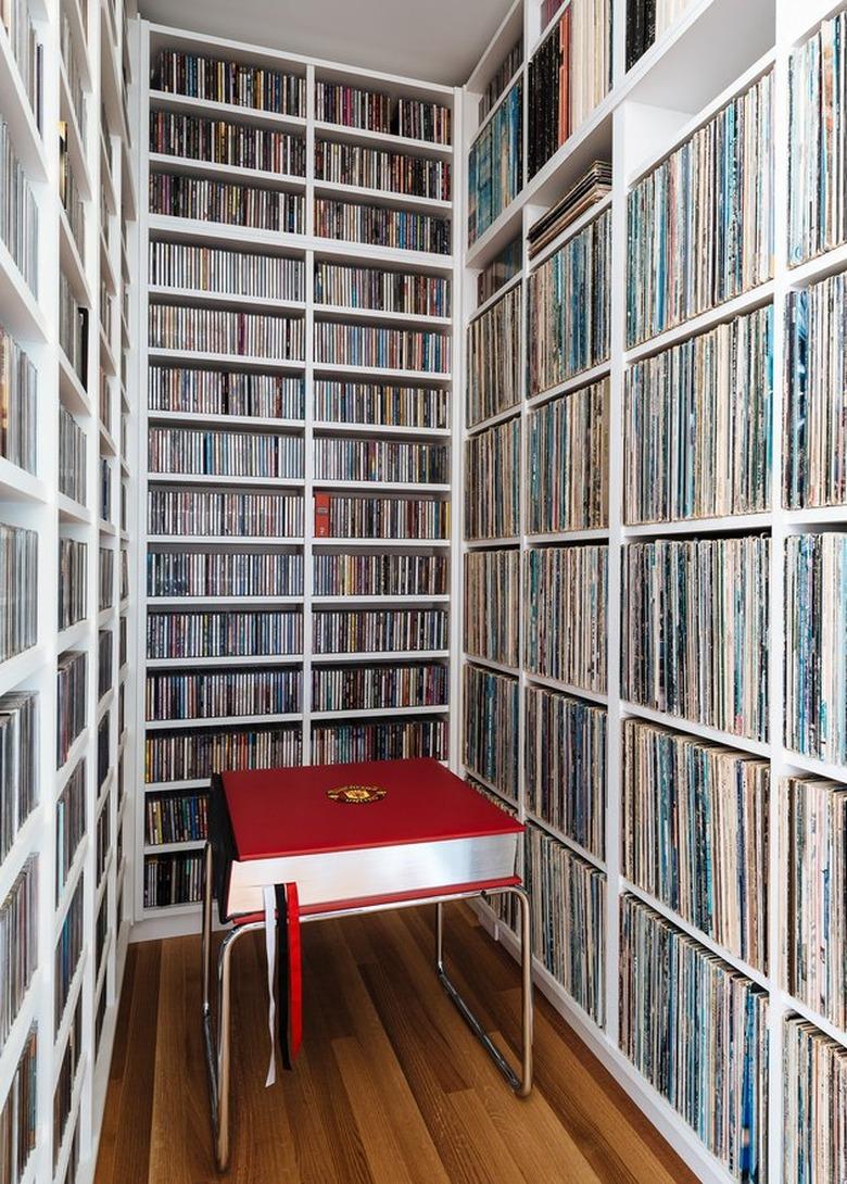 extensive vinyl record library