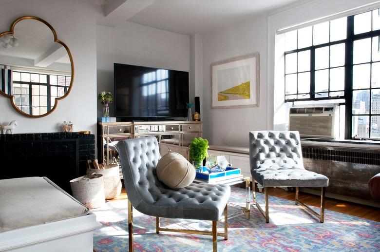 postwar living room with modern details