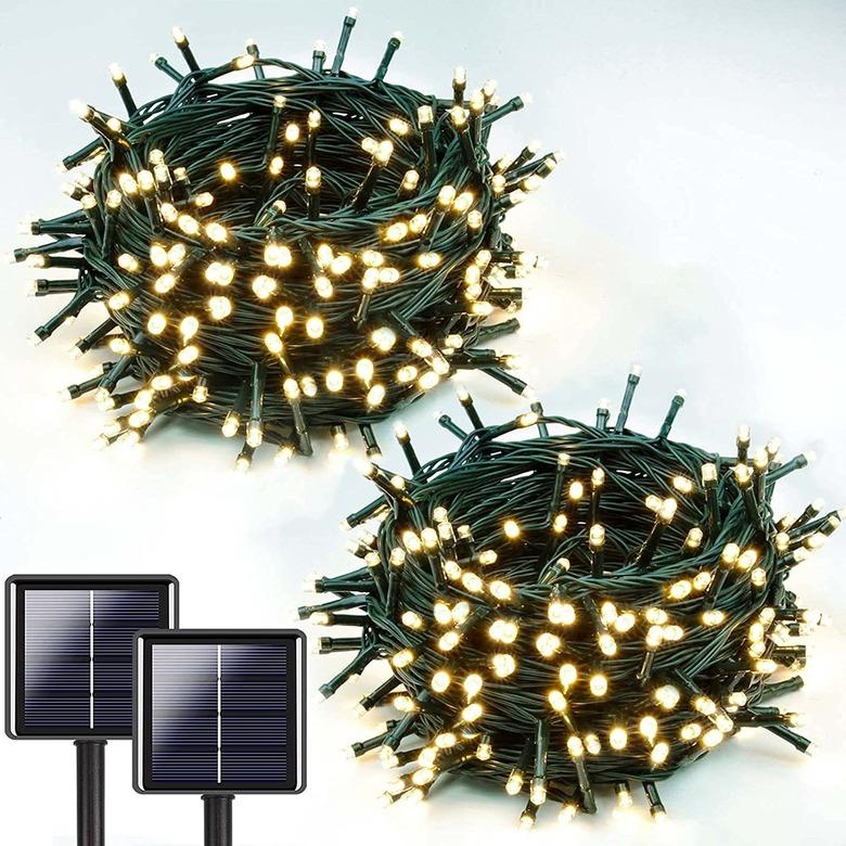 amazon Yiqu 72-foot Outdoor LED Solar String Christmas Tree Lights