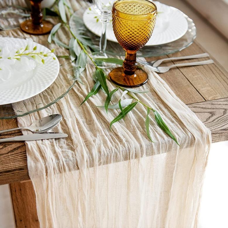 gauze table runner