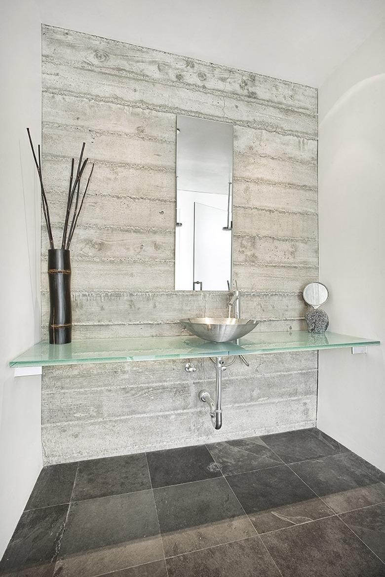 glass bathroom countertop idea in modern bathroom