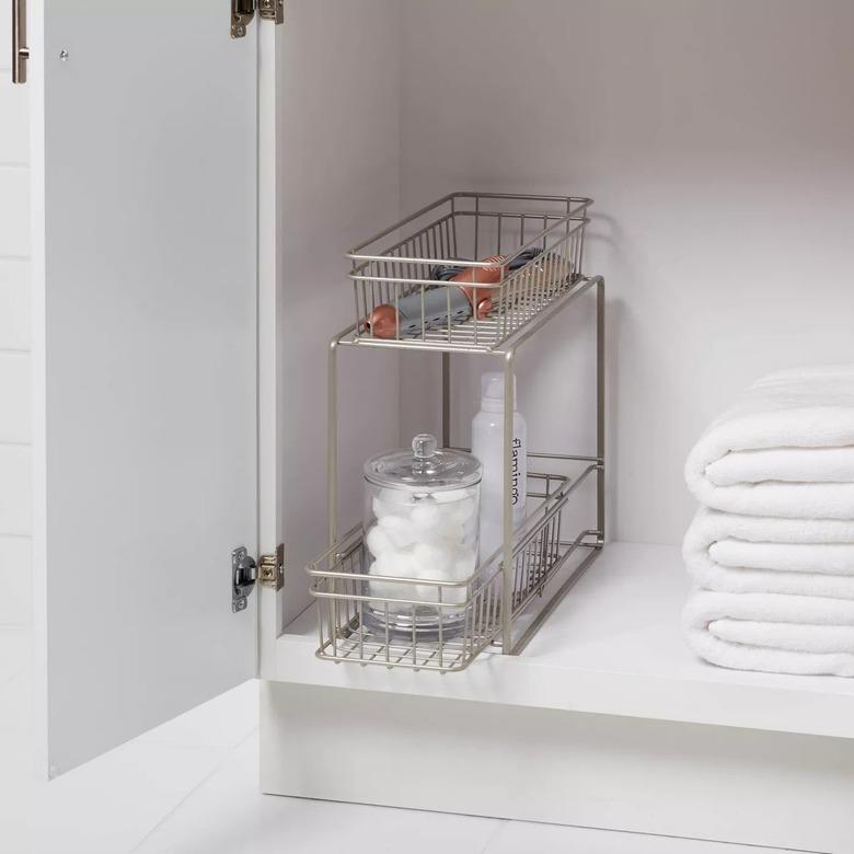 under sink bathroom storage rack with drawers