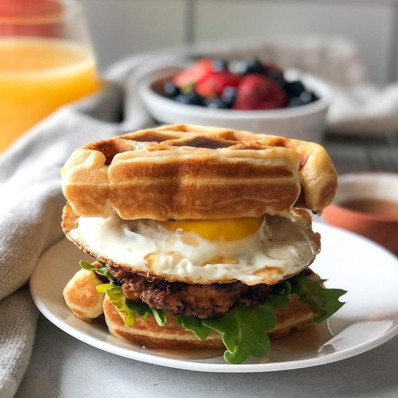 Seasoned to Taste Buttermilk Fried Chicken and Egg Waffle Sandwich