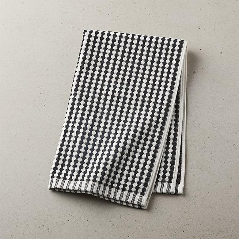 CB2 Lena Black and White Hand Towel